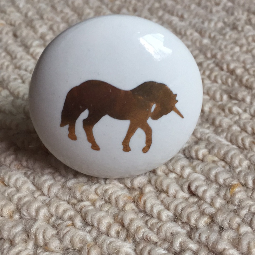 Set of 6 Golden Unicorn Knobs/Pulls